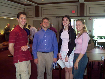 Adam Blom, second from left, with friends