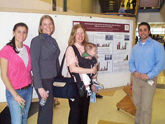 Harding Lab:  Catherine DiNatale '08, Jennifer Lechak '08, Dr. Harding with baby Kyle, Jonathan Velotta '07