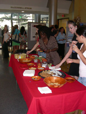 At the refreshment table